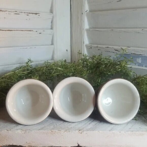 Set Of 3 Vintage Hall China Brown Ramekin/Custard Restaurant BrownWare EUC - Picture 3 of 4